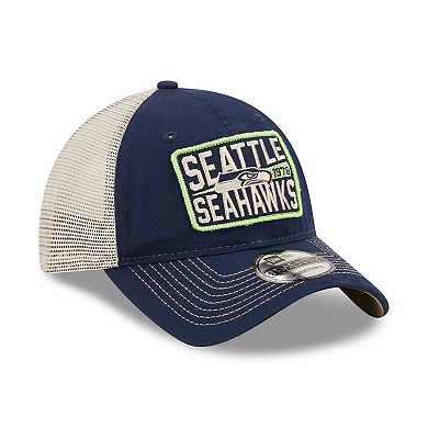 Men's New Era College Navy/Natural Seattle Seahawks  Devoted Trucker 9TWENTY Snapback Hat