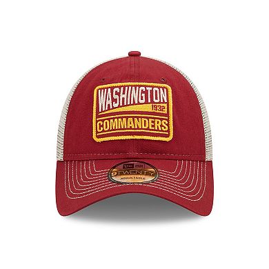 Men's New Era  Burgundy/Natural Washington Commanders  Devoted Trucker 9TWENTY Snapback Hat