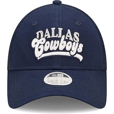 Women's New Era   Navy Dallas Cowboys Team Trucker 9FORTY Snapback Hat