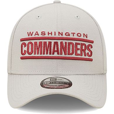 Men's New Era Gray Washington Commanders Wordmark Essential 39THIRTY Flex Hat