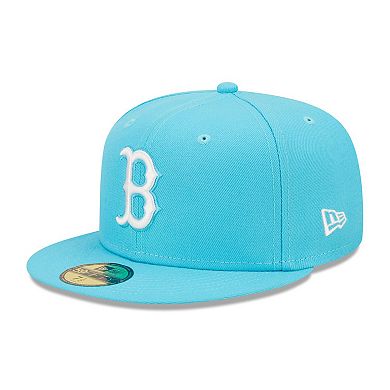 Men's New Era Blue Boston Red Sox Vice Highlighter Logo 59FIFTY Fitted Hat
