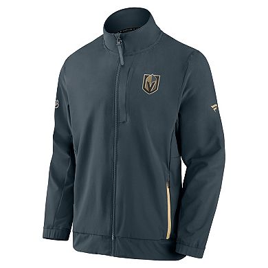 Men's Fanatics Branded Gray Vegas Golden Knights Authentic Pro Rink Coaches Full-Zip Jacket