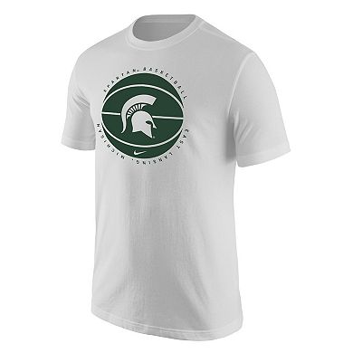 Men's Nike White Michigan State Spartans Basketball Logo T-Shirt