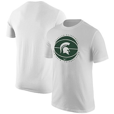 Men's Nike White Michigan State Spartans Basketball Logo T-Shirt