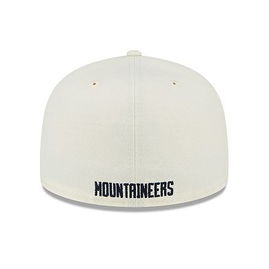 Men's New Era White West Virginia Mountaineers Chrome Color Dim 59FIFTY Fitted Hat