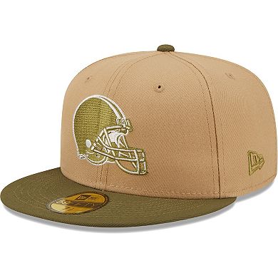 Men's New Era Tan/Olive Cleveland Browns 60th Anniversary Saguaro 59FIFTY Fitted Hat