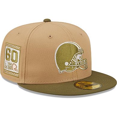 Men's New Era Tan/Olive Cleveland Browns 60th Anniversary Saguaro 59FIFTY Fitted Hat