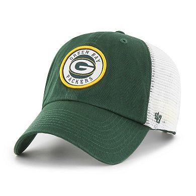 Men's '47 Green/White Green Bay Packers Highline Clean Up Trucker Snapback Hat