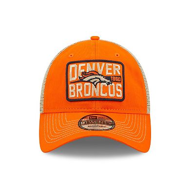 Men's New Era  Orange/Natural Denver Broncos  Devoted Trucker 9TWENTY Snapback Hat