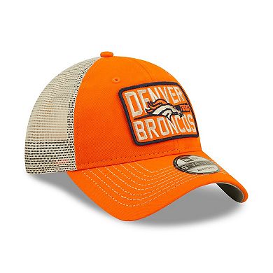 Men's New Era  Orange/Natural Denver Broncos  Devoted Trucker 9TWENTY Snapback Hat