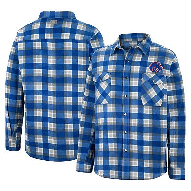 Men's Colosseum Royal/White Boise State Broncos Ellis Plaid Full-Snap Shirt Jacket