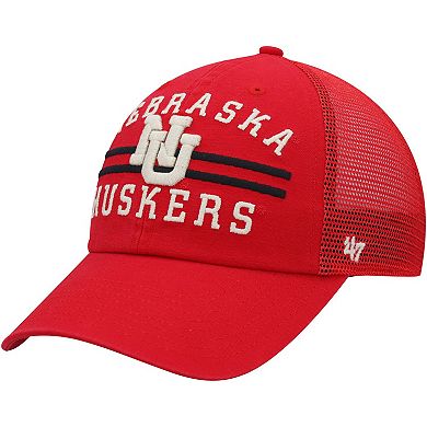 Men's '47 Scarlet Nebraska Huskers High Point Clean Up Trucker Snapback Hat