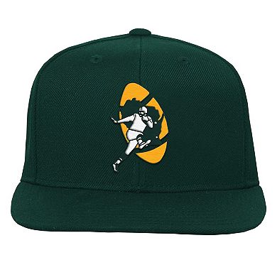Youth Mitchell & Ness Green Green Bay Packers Gridiron Classics Ground Snapback Hat