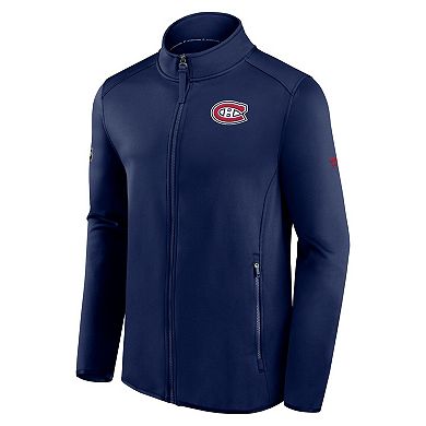 Men's Fanatics Branded Navy Montreal Canadiens Authentic Pro Rink Fleece Full-Zip Jacket