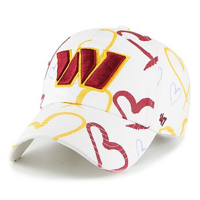 Girls Youth '47 White Washington Commanders Adore Clean Up Adjustable Hat