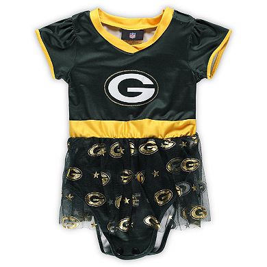 Infant Green/White Green Bay Packers Tailgate Tutu Game Day Costume Set
