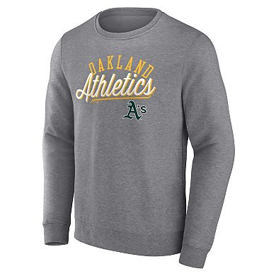 Men's Fanatics Branded Heather Gray Oakland Athletics Simplicity Pullover Sweatshirt