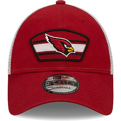 Men's New Era Cardinal/White Arizona Cardinals Logo Patch Trucker 9FORTY Snapback Hat