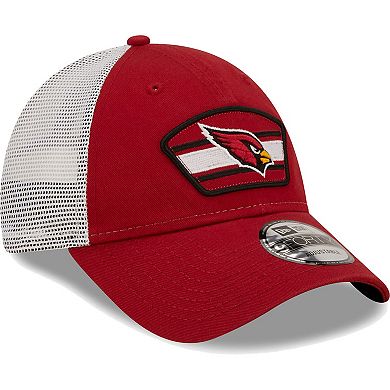 Men's New Era Cardinal/White Arizona Cardinals Logo Patch Trucker 9FORTY Snapback Hat