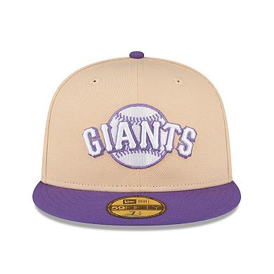 Men's New Era Peach/Purple San Francisco Giants 2002 World Series Side Patch 59FIFTY Fitted Hat