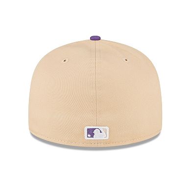 Men's New Era Peach/Purple San Francisco Giants 2002 World Series Side Patch 59FIFTY Fitted Hat