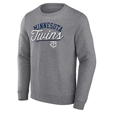 Men's Fanatics Branded Heather Gray Minnesota Twins Simplicity Pullover Sweatshirt