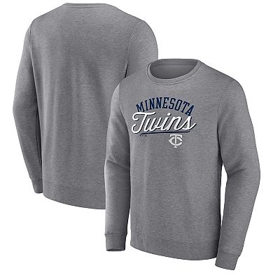 Men's Fanatics Branded Heather Gray Minnesota Twins Simplicity Pullover Sweatshirt