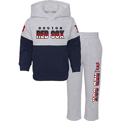 Infant Navy/Heather Gray Boston Red Sox Playmaker Pullover Hoodie & Pants Set
