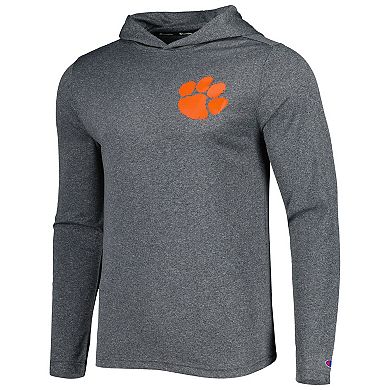 Men's Champion Gray Clemson Tigers Hoodie Long Sleeve T-Shirt