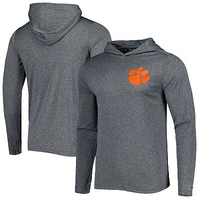 Men's Champion Gray Clemson Tigers Hoodie Long Sleeve T-Shirt