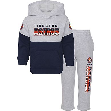 Infant Navy/Heather Gray Houston Astros Playmaker Pullover Hoodie & Pants Set