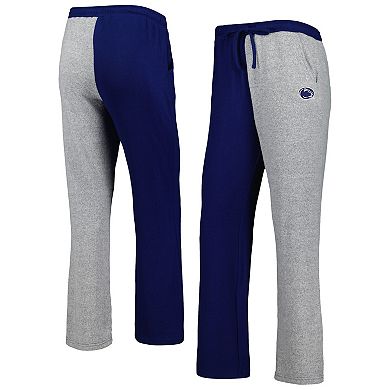 Women's ZooZatz Navy/Gray Penn State Nittany Lions Colorblock Cozy Tri-Blend Lounge Pants