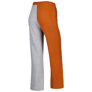 Women's ZooZatz Texas Orange/Gray Texas Longhorns Colorblock Cozy Tri-Blend Lounge Pants