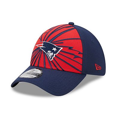 Men's New Era Red/Navy New England Patriots Shattered 39THIRTY Flex Hat