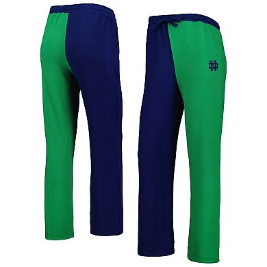 Women's ZooZatz Navy/Green Notre Dame Fighting Irish Colorblock Cozy Tri-Blend Lounge Pants