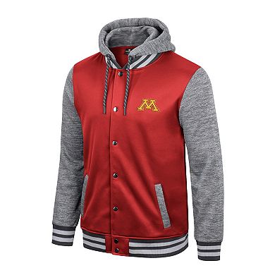 Men's Colosseum Maroon Minnesota Golden Gophers Robinson Hoodie Full-Snap Jacket