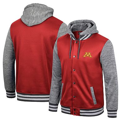 Men's Colosseum Maroon Minnesota Golden Gophers Robinson Hoodie Full-Snap Jacket