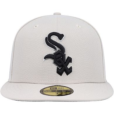 Men's New Era Khaki Chicago White Sox Stone Dim Undervisor 59FIFTY Fitted Hat