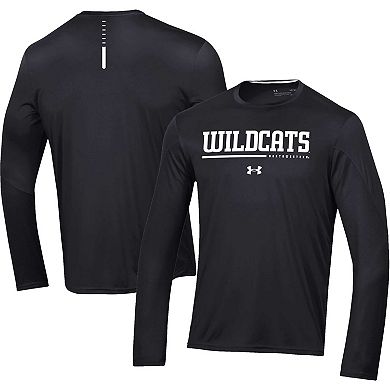 Men's Under Armour Black Northwestern Wildcats 2022 Sideline Training Performance Long Sleeve T-Shirt