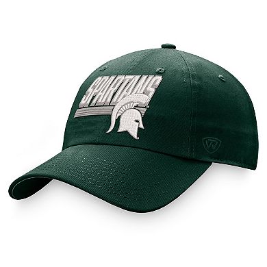 Men's Top of the World Green Michigan State Spartans Slice Adjustable Hat