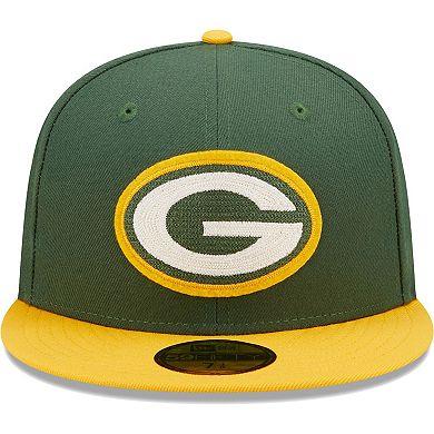 Men's New Era Green/Gold Green Bay Packers Super Bowl XXXI Letterman 59FIFTY Fitted Hat