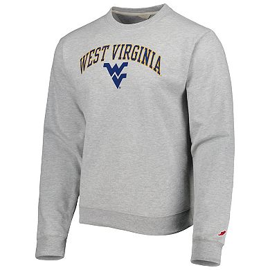 Men's League Collegiate Wear Gray West Virginia Mountaineers 1965 Arch Essential Fleece Pullover Sweatshirt