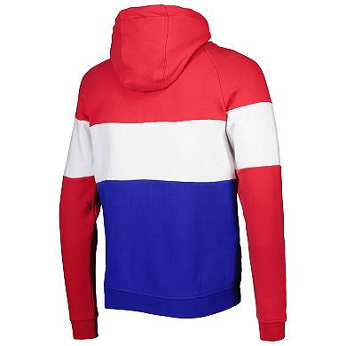 Men's New Era Royal/Red New York Giants Colorblock Throwback Pullover Hoodie