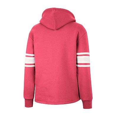 Women's Colosseum Scarlet Ohio State Buckeyes Mia Striped Full-Snap Hoodie Jacket