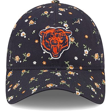 Women's New Era Navy Chicago Bears  Floral 9TWENTY Adjustable Hat