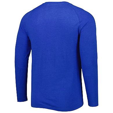Men's Concepts Sport Heathered Royal Philadelphia 76ers Left Chest Henley Raglan Long Sleeve T-Shirt