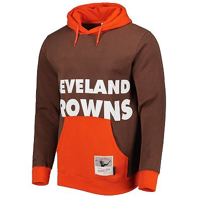 Men's Mitchell & Ness Brown Cleveland Browns Big Face 5.0 Pullover Hoodie