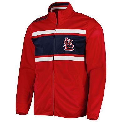 Men's G-III Sports by Carl Banks Red St. Louis Cardinals Off Tackle Full-Zip Track Jacket