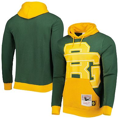 Men's Mitchell & Ness Green Green Bay Packers Big Face 5.0 Pullover Hoodie