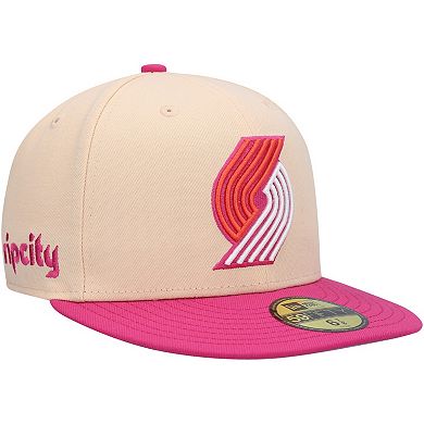 Men's New Era Orange/Pink Portland Trail Blazers Passion Mango 59FIFTY Fitted Hat